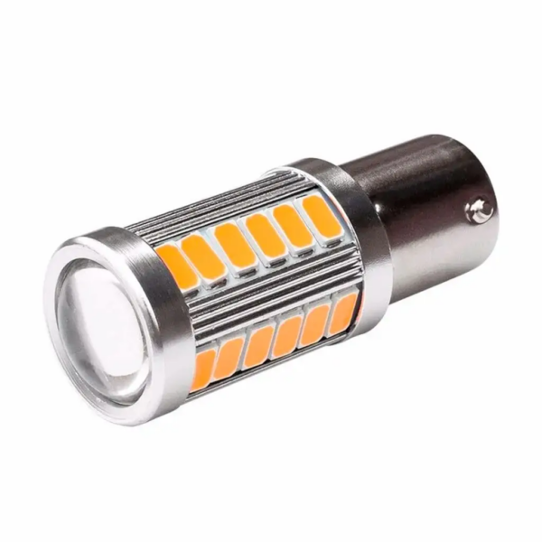 Lampara Led 2 Polos P21/5W Lupa Ámbar 12V