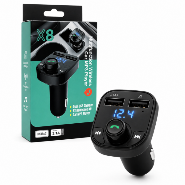 Adaptador Bluetooth Auto Transmisor Manos Libres Carga Mp3