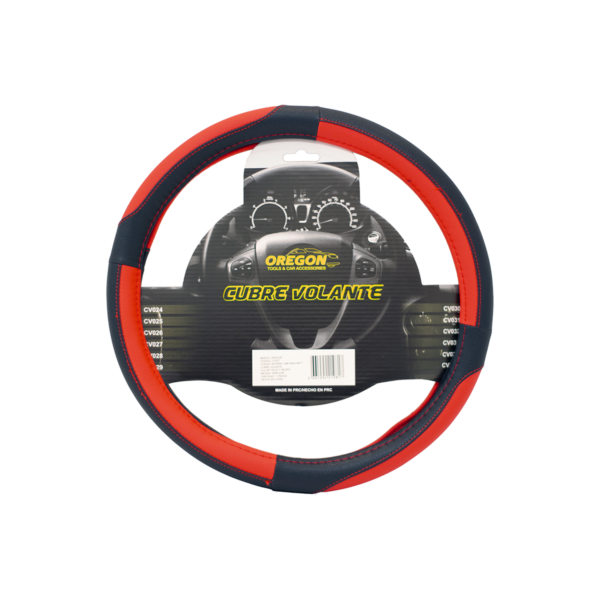 CUBREVOLANTE CUERO SINTENTICO PREMIUM NEGRO Y ROJO