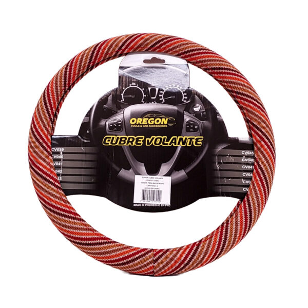 CUBREVOLANTE WOODSTOCK HIPPIE TELA ESCALA ROJOS