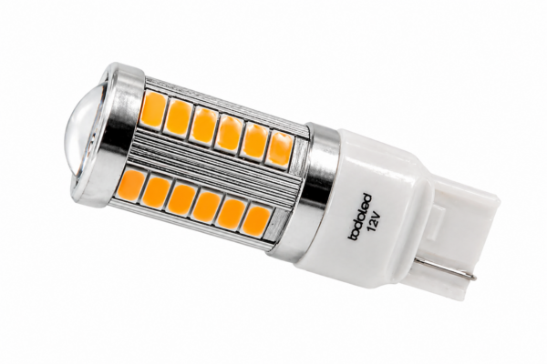 Lampara Led 1 Polo W21W Lupa Ambar 12V
