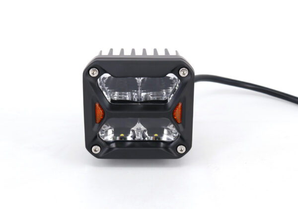 FARO DE LED UNIVERSAL CUADRADO 3'' COLOR BLANCO CON GIROS AMBAR