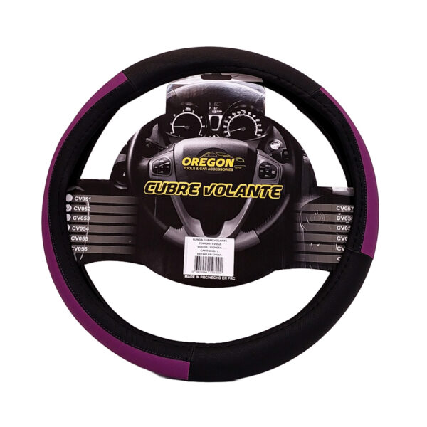 CUBRE VOLANTE NEGRO/VIOLETA