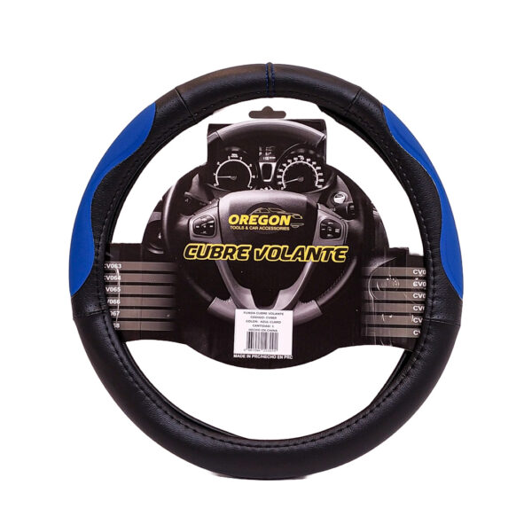 CUBRE VOLANTE NEGRO/CELESTE