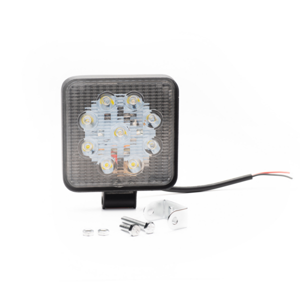 FARO DE LED UNIVERSAL CUADRADO 27 WATTS (9 LED 3 WATTS) COLOR BLANCO 12V / 24V