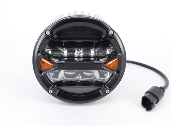 FARO DE LED UNIVERSAL REDONDO 5.5" BLANCO CON GIROS AMBAR
