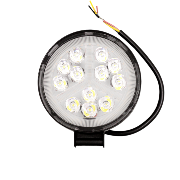 FARO DE LED REDONDO 12 LED MAS PLACA SMD UNO BLANCO AUREOLA BLANCA
