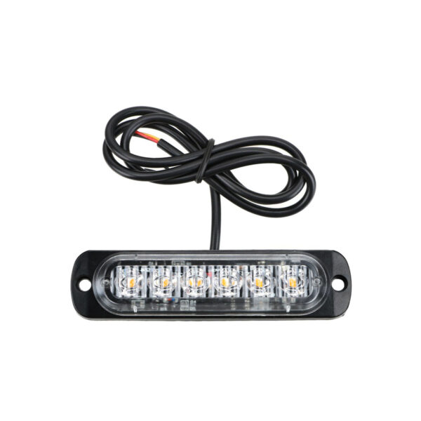 FARO DE LED UNIVERSAL 12V - 6 LED CHAT PARA PARRILLA / PARAGOLPE CON LUZ DESTELLANTE AMBAR Y AMBAR
