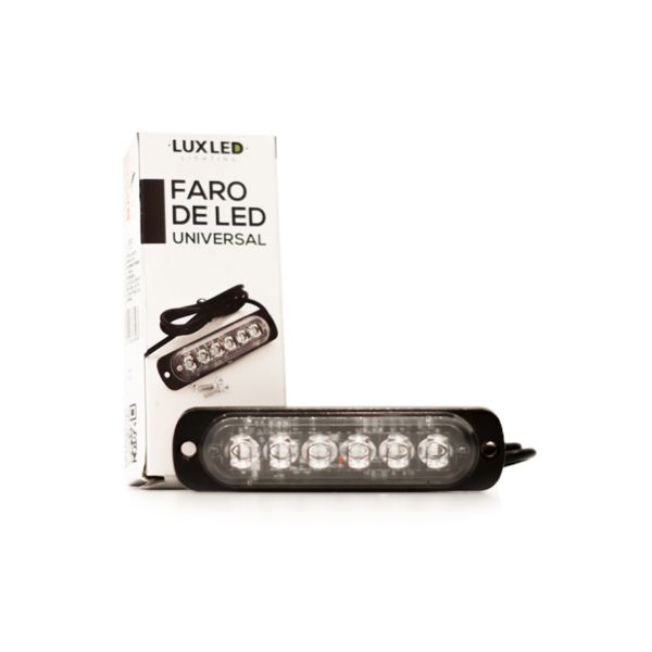 FARO DE LED UNIVERSAL 12V - 6 LED CHAT PARA PARRILLA / PARAGOLPE CON LUZ DESTELLANTE AZUL