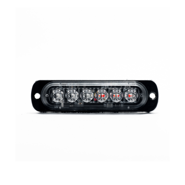 FARO DE LED UNIVERSAL 12V - 6 LED CHAT PARA PARRILLA / PARAGOLPE CON LUZ DESTELLANTE AZUL Y ROJA