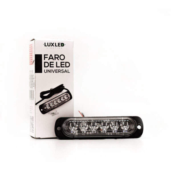ARO DE LED UNIVERSAL 12V - 6 LED CHAT PARA PARRILLA / PARAGOLPE CON LUZ DESTELLANTE BLANCA