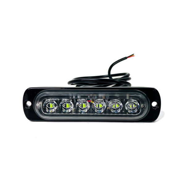 FARO DE LED UNIVERSAL 12V - 6 LED CHAT PARA PARRILLA / PARAGOLPE CON LUZ DESTELLANTE VERDE
