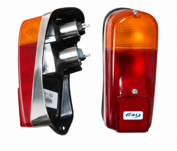 FARO TRASERO 601 R-S MODELO 68/80 BASE CROMADA DERECHO