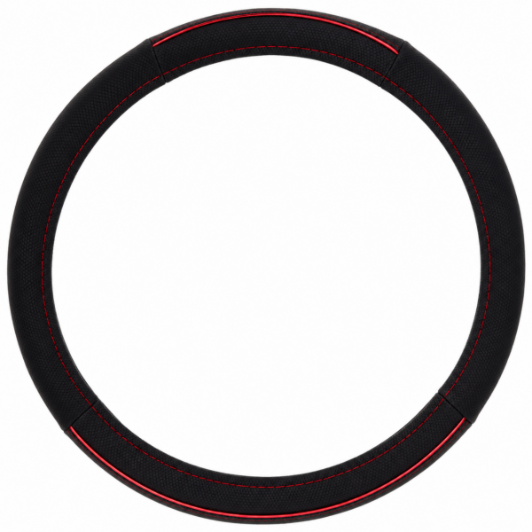 CUBRE VOLANTE UNIVERSAL (DIAM 38 CM) NEGRO/ROJO