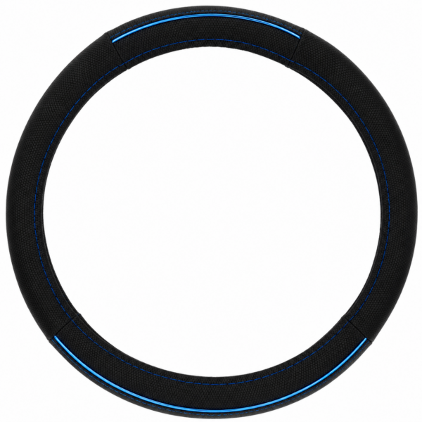 CUBRE VOLANTE UNIVERSAL (DIAM 38 CM) NEGRO/AZUL