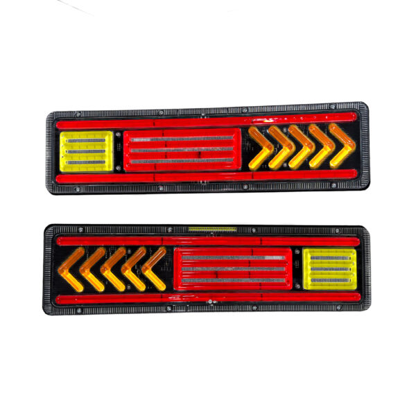 JUEGO DE FAROS TRASEROS PARA CAMION 12V 33 WATTS CON FLECHA COLOR BLANCO + AMBAR + ROJO