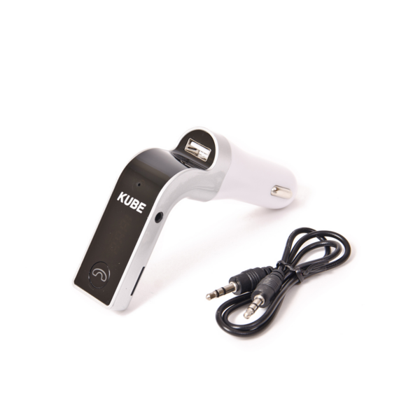 TRANSMISOR DE BLUETOOTH / FM 2.1A USB PLATEADO