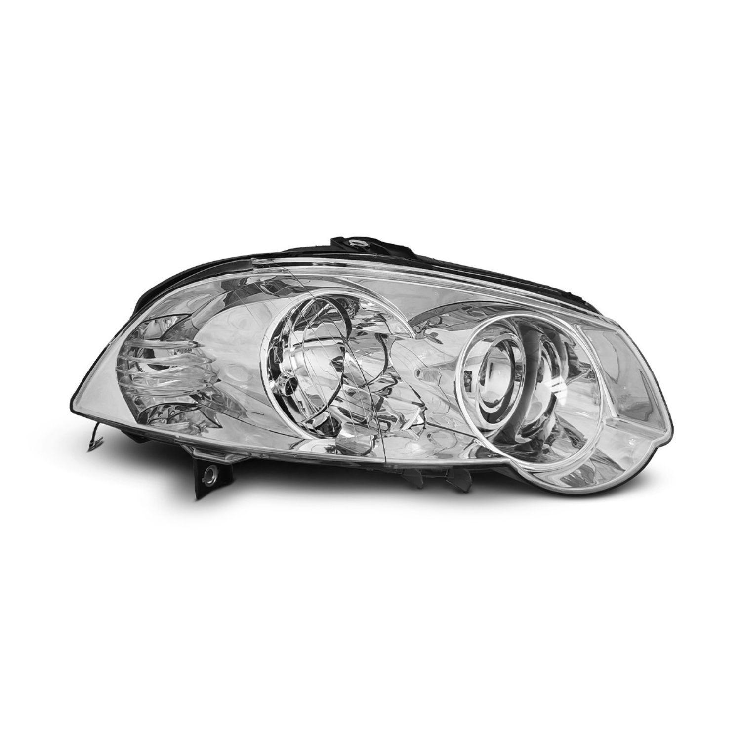 OPTICA FIAT PALIO FASE III - (CON LUPA) FONDO CROMADO ARO CROMADO DER - LÁMPARAS H1-H1 10/12