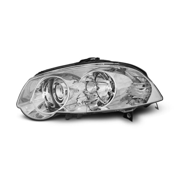 OPTICA FIAT PALIO FASE III - (CON LUPA) FONDO CROMADO ARO CROMADO IZQ  - LÁMPARAS H1-H1 10/12