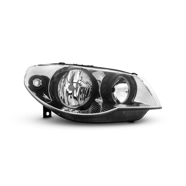 OPTICA DEPORTIVA FIAT PALIO FASE II - FONDO CROMADO ARO NEGRO LÁMPARAS H7-H7 04/17 DER