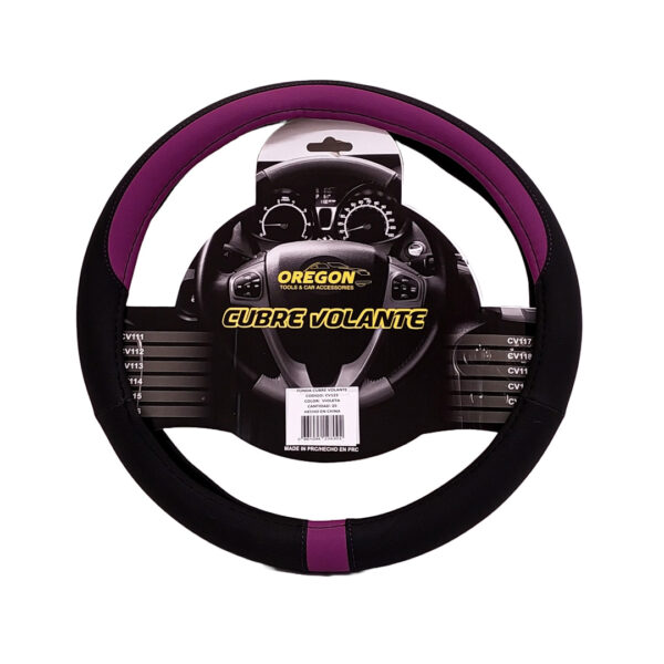 CUBRE VOLANTE MODELO NEED FOR SPEED CUERO SINTENTICO NEGRO / VIOLETA 38*8.2CM