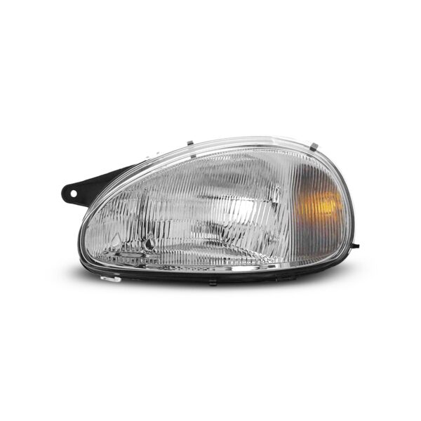 OPTICA CHEVROLET CORSA (V. RAYADO) CASCO NEGRO POLICARBONATO IZQ - LÁMPARA H4 94/99
