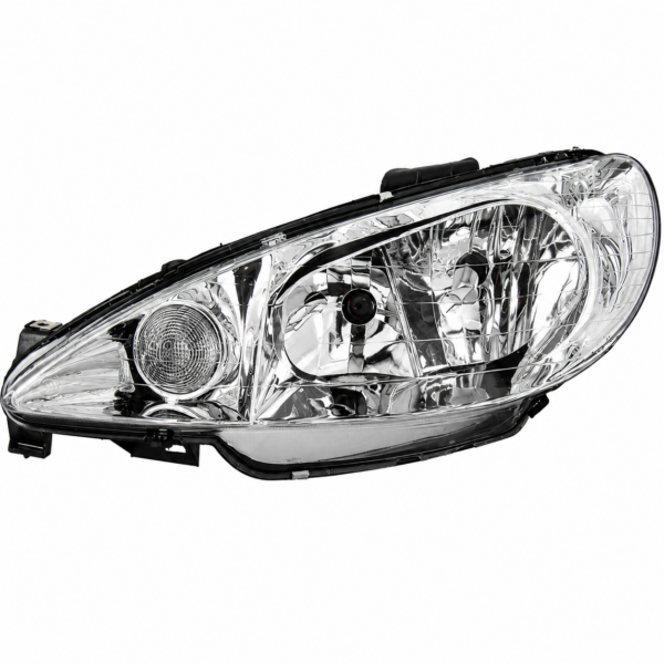 OPTICA PEUGEOT 206 F1 99/04 (VIDRIO LISO) CON LUZ AUXILIAR - GTI IZQ