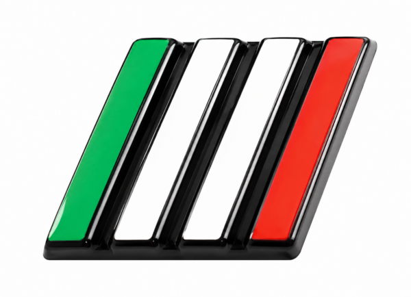 INSIGNIA PLACA "BANDERA ITALIANA" DE GRILLA DE CRONOS-STRADA-TORO-PULSE-FIORINO